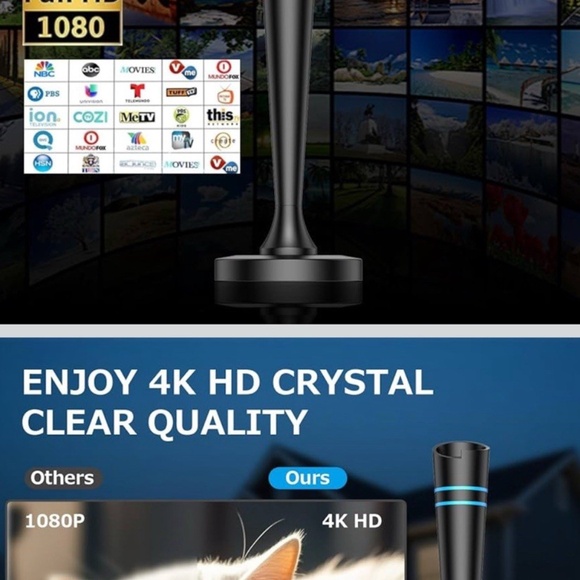 Digital TV Antenna HDTV Indoor/Outdoor D008AF 1080P, 4K Ultra HD - Picture 3 of 6